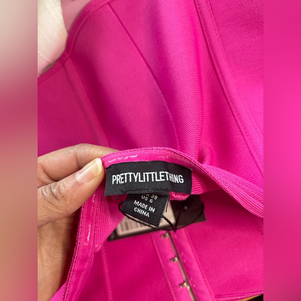PLT Hot Pink Bustier Top with Front Hook Closure - Picture 3 of 3